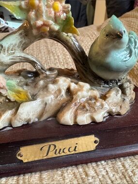 Arnart Collectible Ceramic Bird Figurine in Pale Blue and Cream